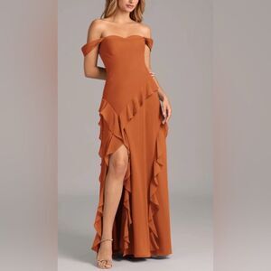 Azazie Sloane Cinnamon A-Line Sweetheart Neckline Dress Cinnamon 12 NWT IN PKG